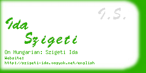 ida szigeti business card